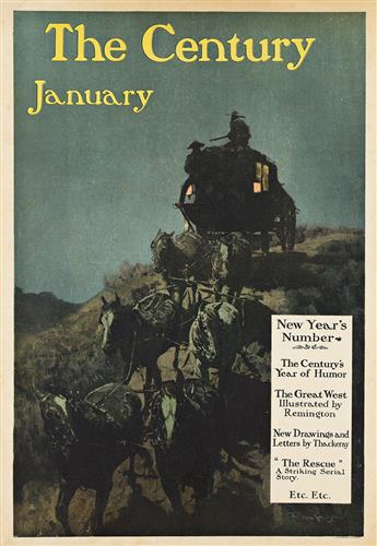 FREDERICK REMINGTON (1861-1909). THE CENTURY JANUARY / NEW YEAR'S NUMBER. 1902. 20½x14 inches, 52x35½ cm. H.A. Thomas & Wylie Lith. Co           